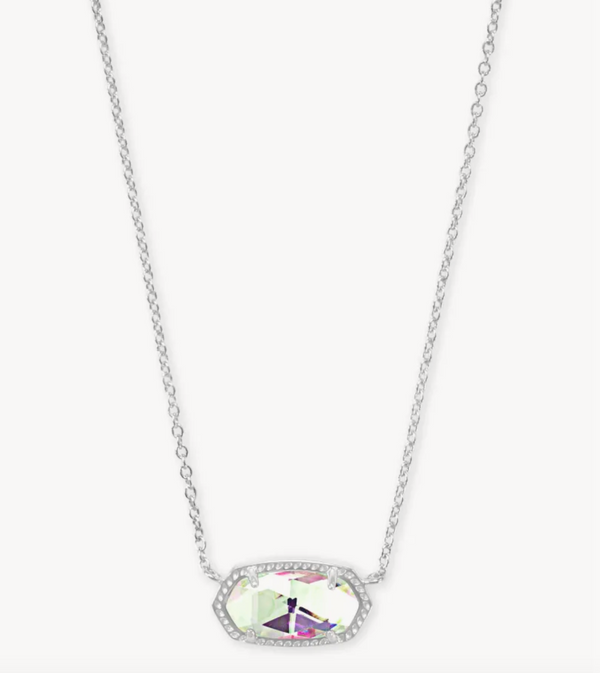 Elisa Silver Necklace, Dichroic Glass