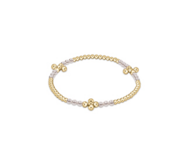 Signature Cross Gold Bliss Pattern 2.5mm Bead Bracelet, Pearl