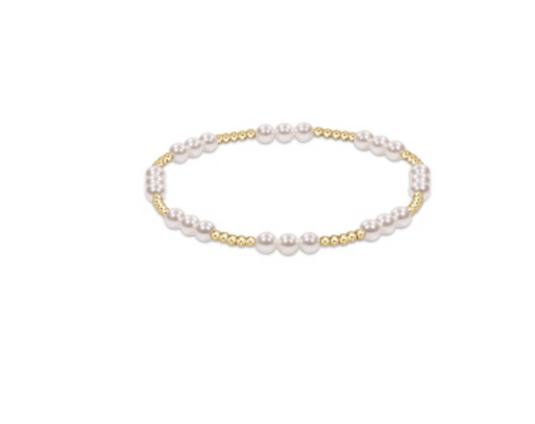 Classic Joy Pattern 4mm Bead Bracelet, Pearl