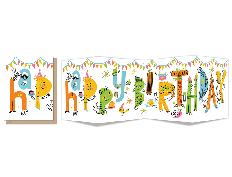 Birthday Critters Quad-Fold Card