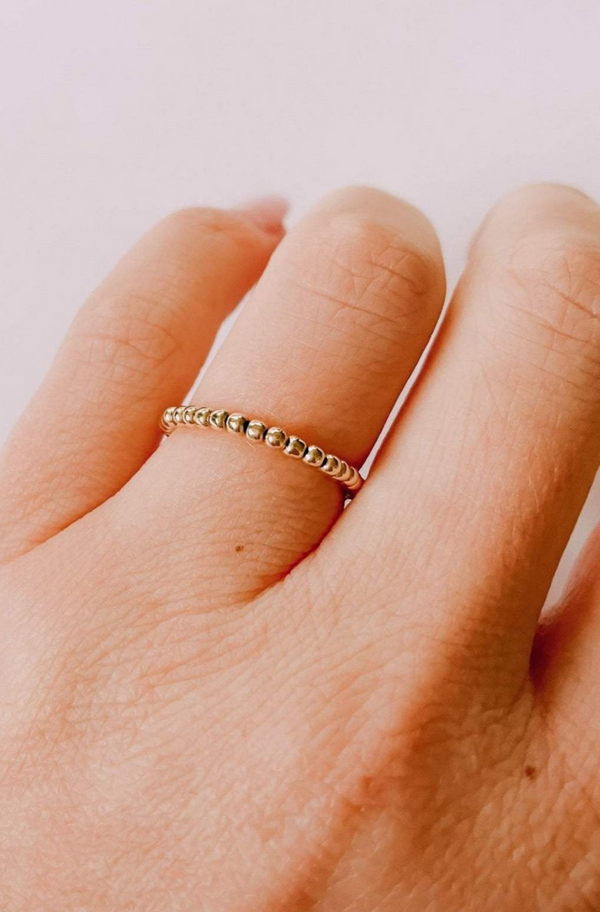 Lexi Gold Beaded Ring, 2mm