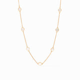 Valencia Delicate Station Necklace, Mother of Pearl