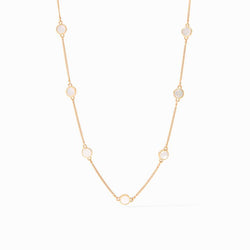 Valencia Delicate Station Necklace, Mother of Pearl