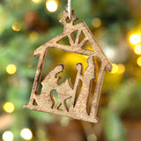 Wooden Carved Nativity Ornament, Large
