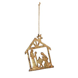 Wooden Carved Nativity Ornament, Large