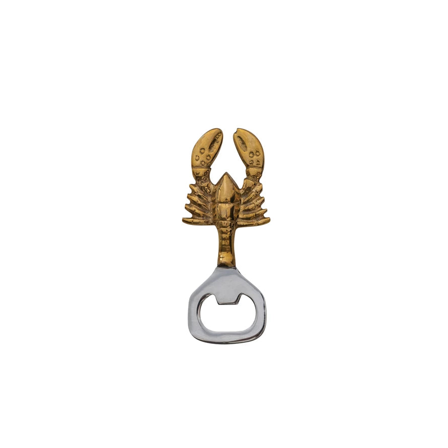 Stainless Steel & Cast Brass Lobster Bottle Opener
