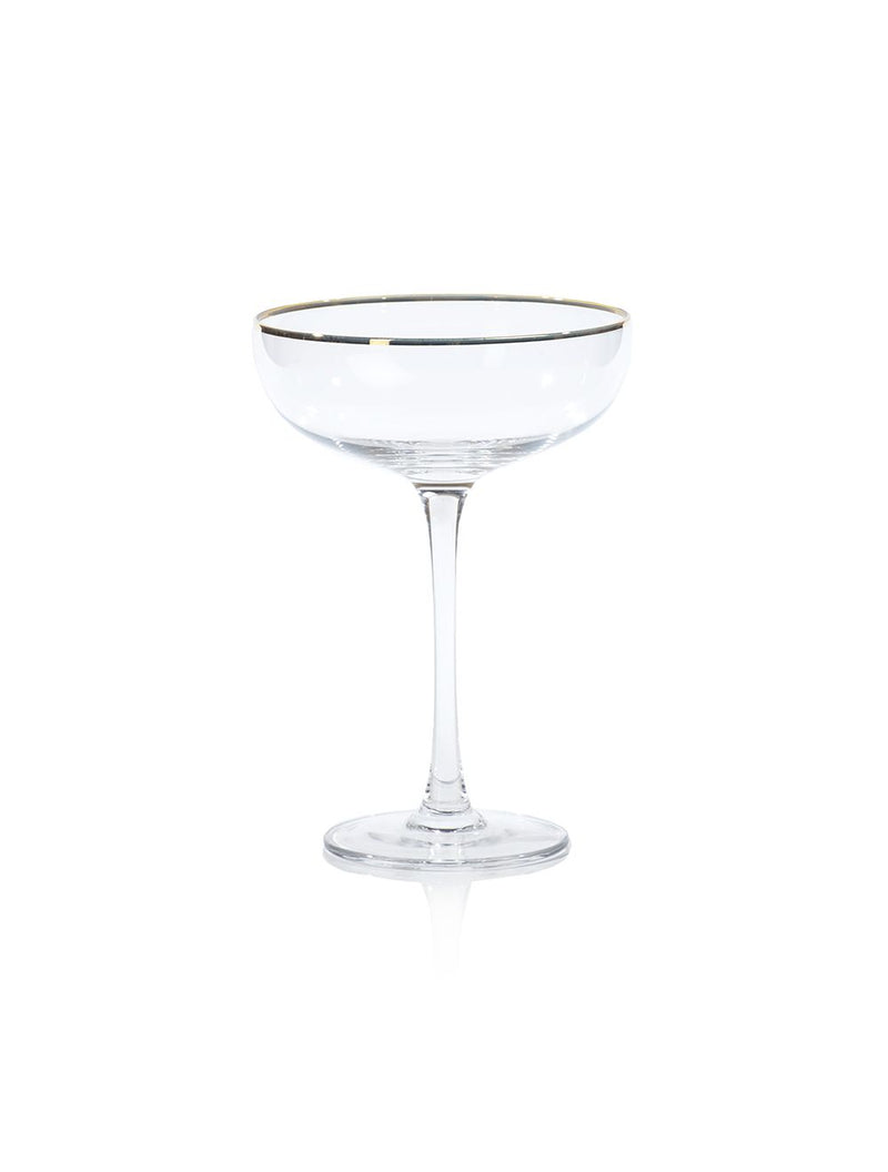 Martini Glass with Gold Rim