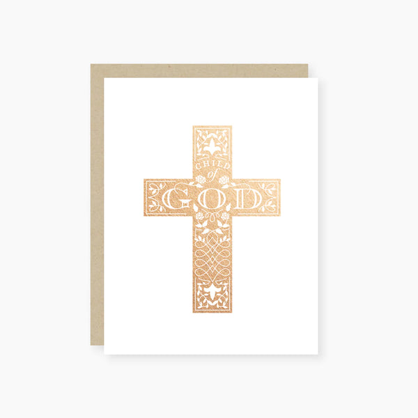 Child Of God Foil Cross Card