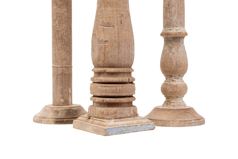 Approximately 6"H Found Wood & Metal Candle Holders, Set of 6