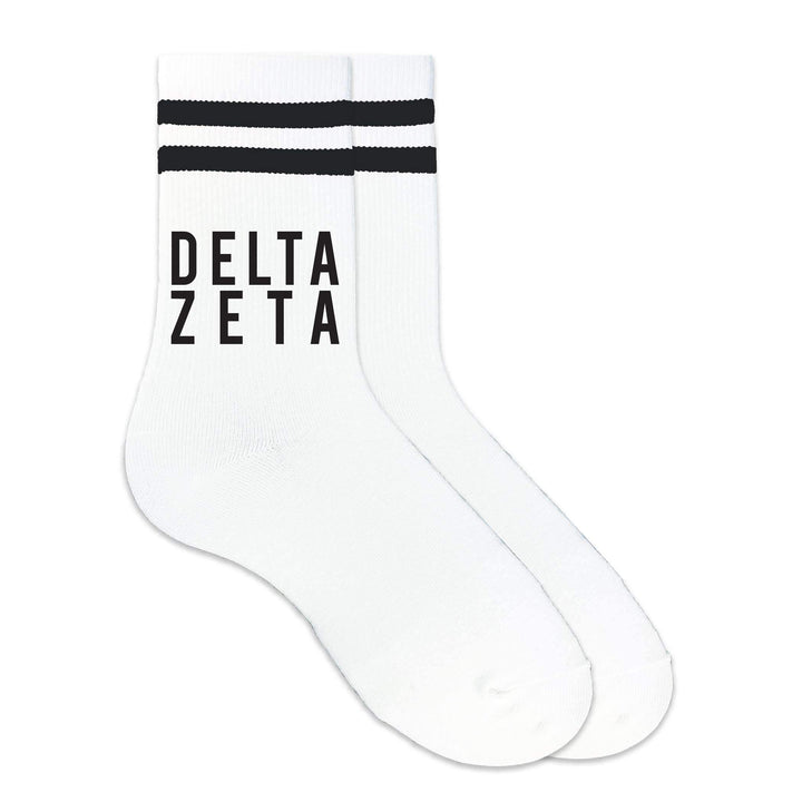 Black Striped Sorority Crew Socks
