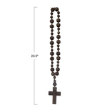 Wood Bead Rosary with Cross