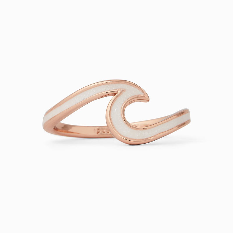 Pura Vida Enamel Wave Ring, Rose Gold