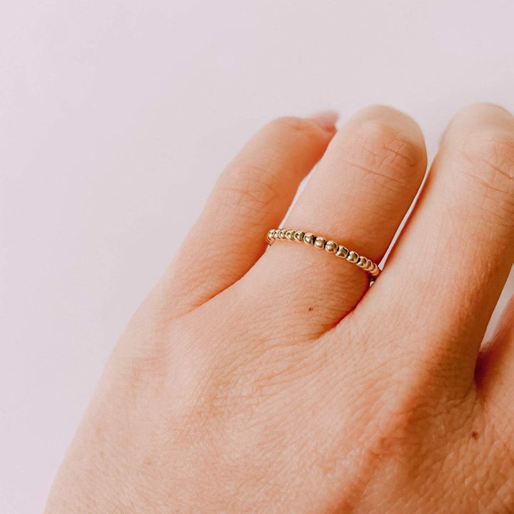 Lexi Gold Beaded Ring, 2mm