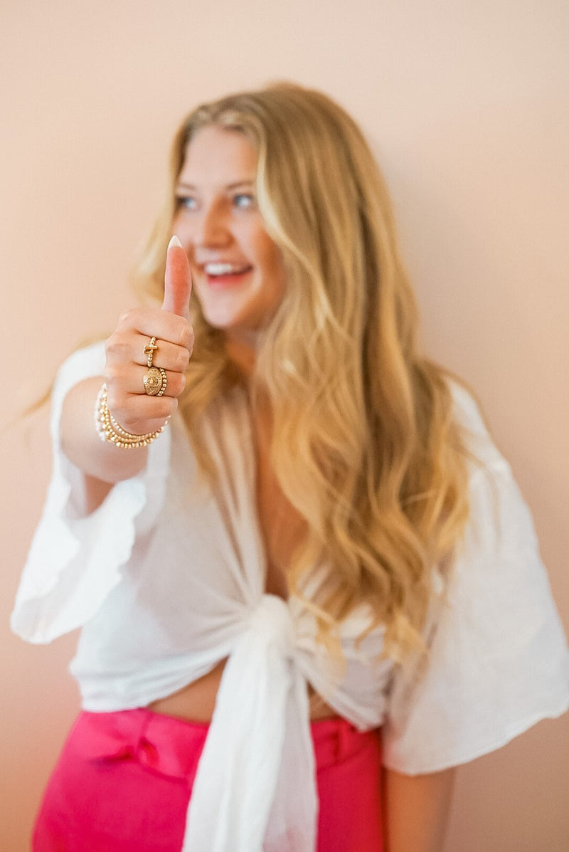 Lauren Gold Beaded Ring, 3mm