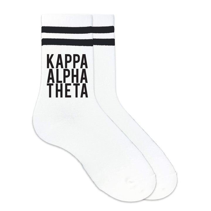 Black Striped Sorority Crew Socks