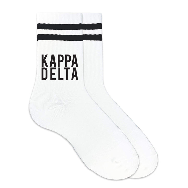 Black Striped Sorority Crew Socks