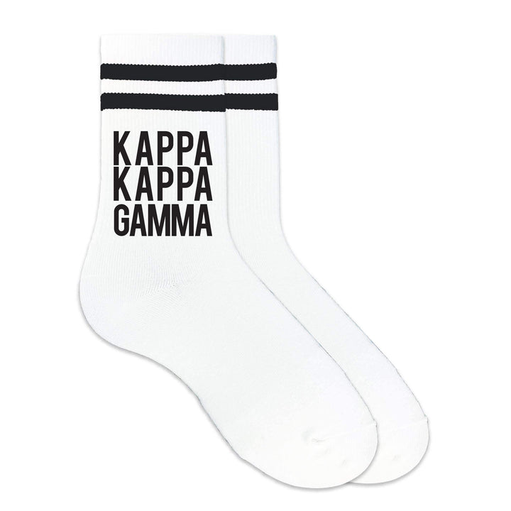 Black Striped Sorority Crew Socks