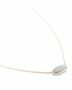 Elisa 14k Gold Necklace in White Diamond