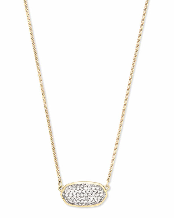 Elisa 14k Gold Necklace in White Diamond