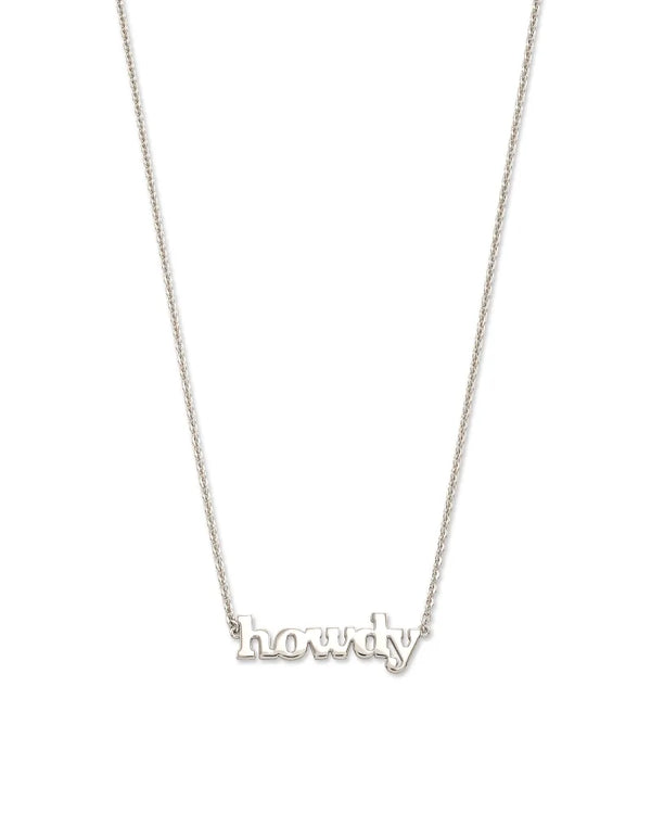Howdy Pendant Necklace in Sterling Silver