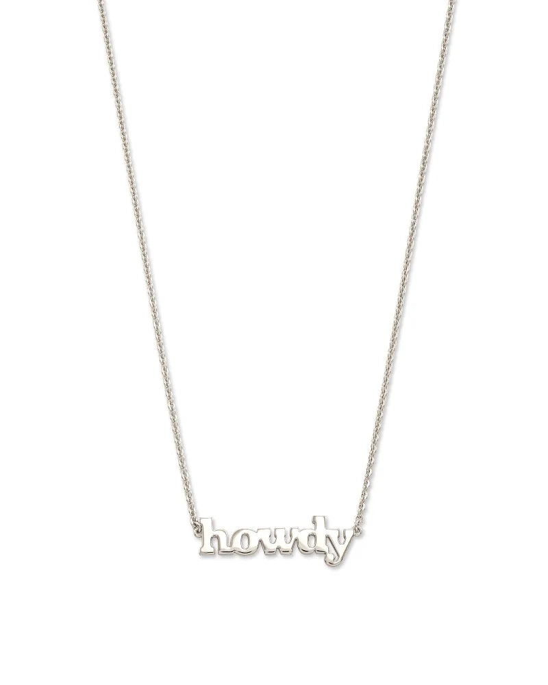 Howdy Pendant Necklace in Sterling Silver