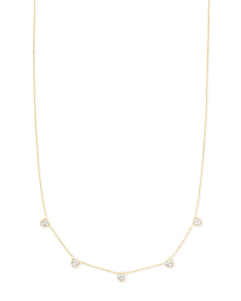 Shannon 14k Gold Necklace in White Diamond