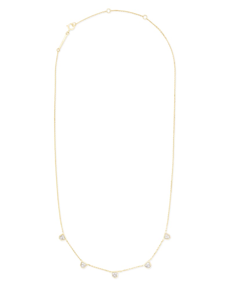 Shannon 14k Gold Necklace in White Diamond
