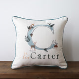 Critter Initial Boy Pillow - Custom