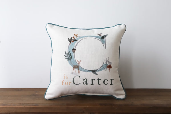 Critter Initial Boy Pillow - Custom