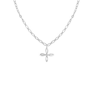 She's Classic Cross Drop Necklace, Silver