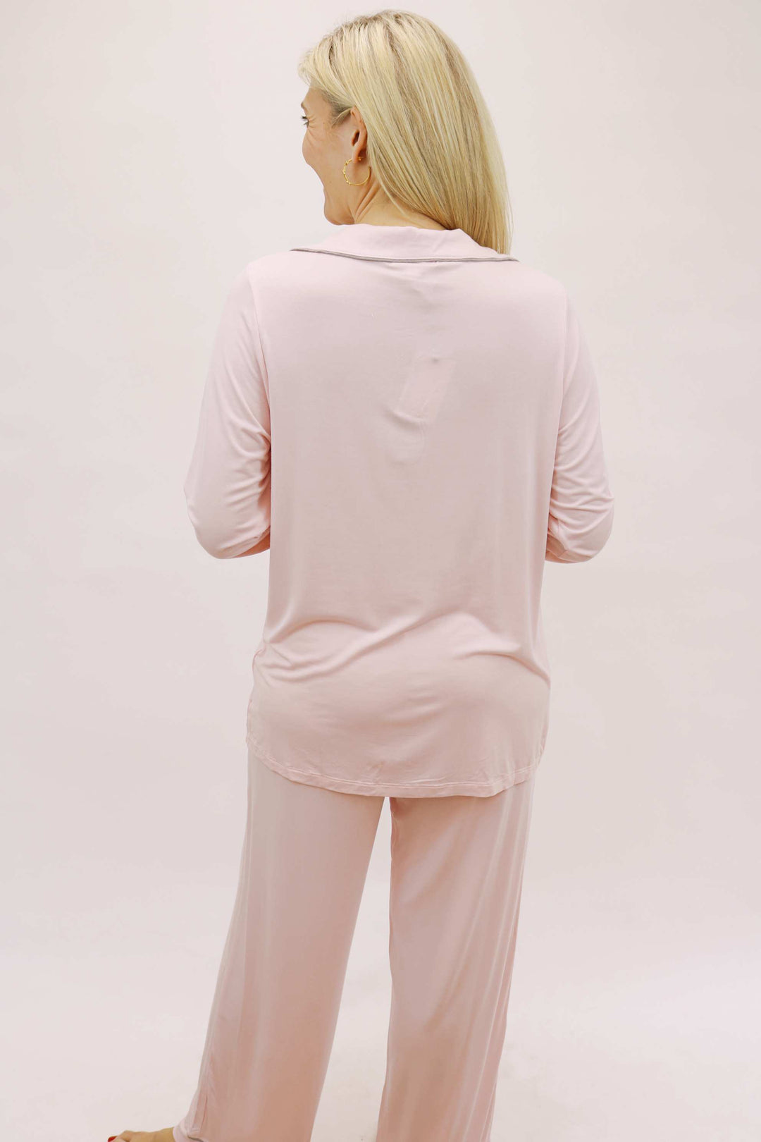 Luxe Milk Jersey® Piped Pajama Set, Pink