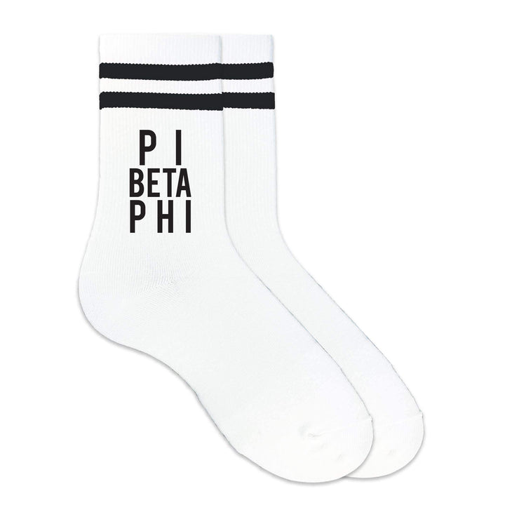 Black Striped Sorority Crew Socks
