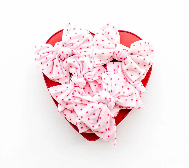 PATTERNED SHABBY KNOT, Pink/ Red Dot