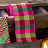 Vintage Check Ribbon, Pink/Green