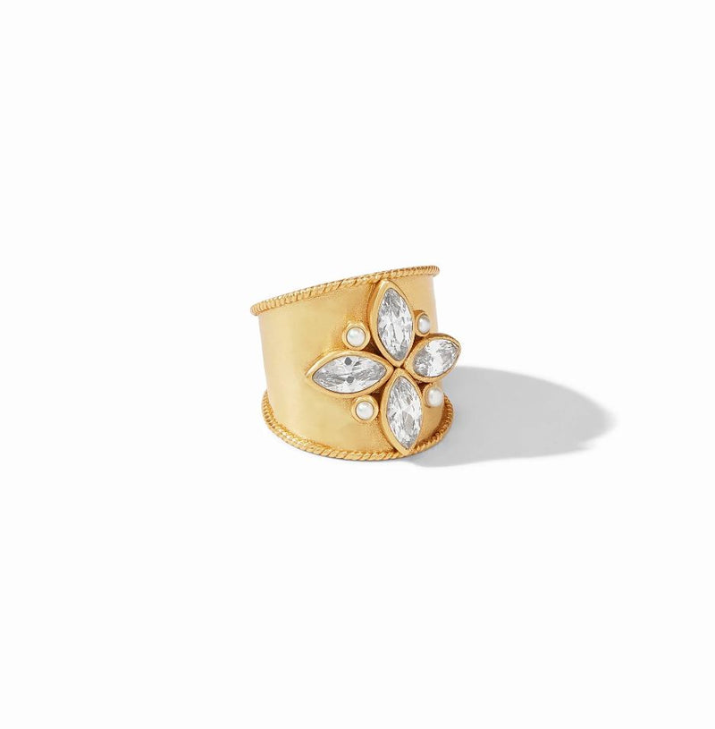 Monaco Statement Ring, CZ/Pearl