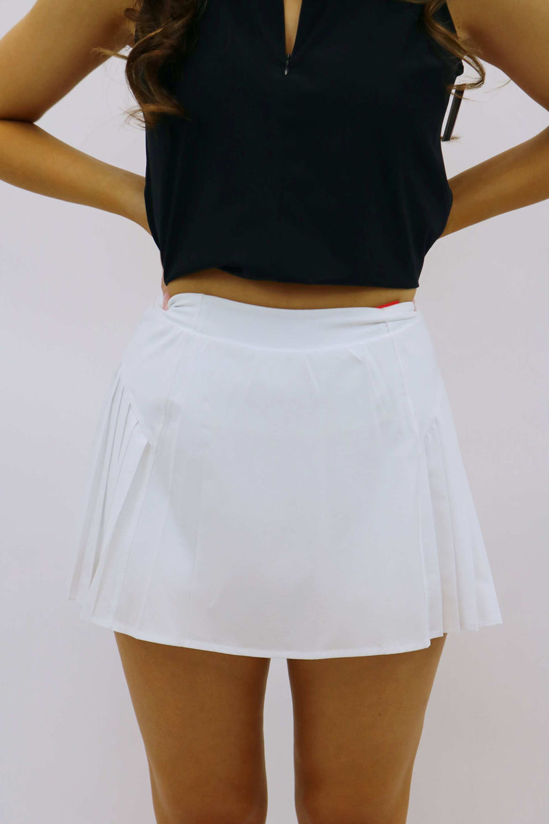 Get Moving Pleated Skort, White