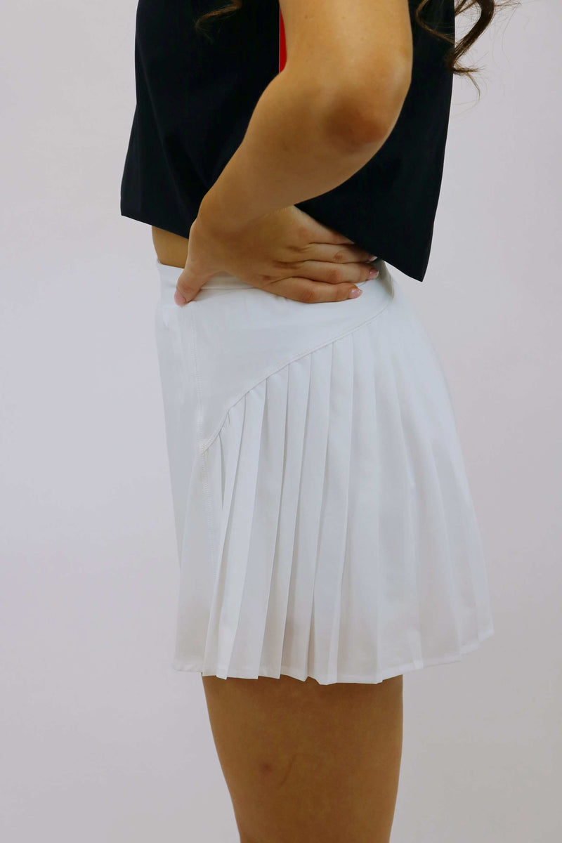 Get Moving Pleated Skort, White