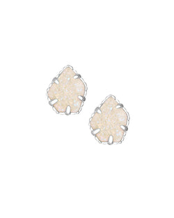 KENDRA SCOTT Tessa Silver Stud Earrings in Iridescent Drusy - Sabi Boutique - 1