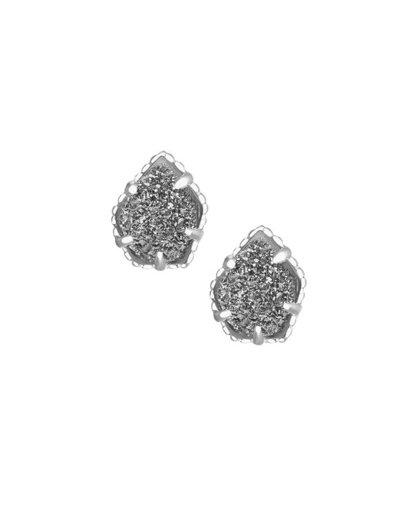 KENDRA SCOTT Tessa Stud Earrings in Silver Platinum Drusy
